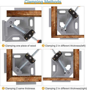 Single-Handle 90-<strong>Degree</strong> Right Angle Clamp, Alloy Quick-Action Corner Clamp for Woodworking, Picture Frame &amp; Aquarium <strong>Assembly</strong> - Product Image 5