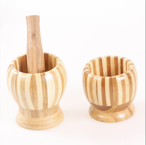 ชุดครกและสากไม้ไผ่ธรรมชาติ ขนาด 10/11/12 ซม. - Product Image 1