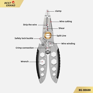 <span class=keywords><strong>Pince</strong></span> à <span class=keywords><strong>sertir</strong></span> <span class=keywords><strong>universelle</strong></span> multifonctionnelle pour le bricolage en fil d'acier Outils spéciaux pour les électriciens métriques Poignée personnalisable OEM - Product Image 6