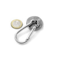 Mousqueton magnétique industriel robuste en néodyme NdFeB avec rotation à 360 degrés, utilisé comme anneau de poignée magnétique pour intérieur/extérieur