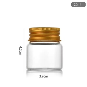 Bouteille en verre transparent pour aliments, avec couvercle en aluminium doré, bouteille scellée, capsule de bonbons, bouteille divisée - Product Image 3