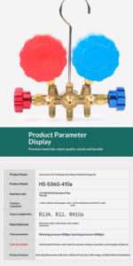 Messing-Klimaanlagen-Druckmessgerät-Set, unverzichtbare Kältetechnik-Werkzeuge, wasserdicht, staubdicht, klare Skalen, präzise - Product Image 5