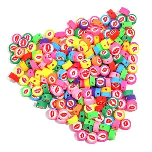 30PS Lip mô hình vòng Shape Polymer đất sét hạt đối với trang sức Làm Vòng Cổ Vòng tay Bông tai DIY Craft trang trí