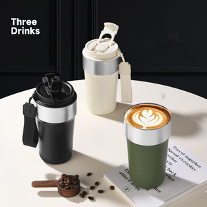 17oz lid double wall insulated <b>coffee</b> mug bpa free Hidden straw mouth&Small sip opening insulated travel <b>coffee</b> mug - Product Image 1
