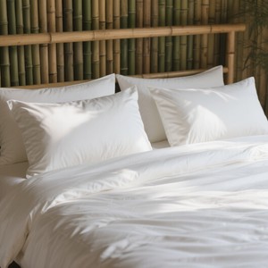 Housse de couette Queen, 100% Ensemble de housse de couette rafraîchissante en bambou organique, ultra douce, 1 housse de couette et 2 taies d'oreiller, 90 "x 90", blanc - Product Image 3