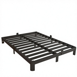 Металлическая кровать 6 дюймов, черная, усиленная, из стали, с платформенной подставкой, не требует пружинного блока, бесшумная, простая сборка - Product Image 1