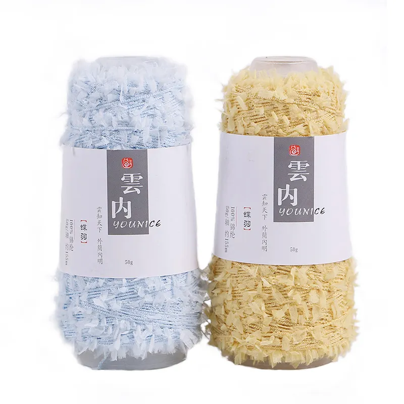 Yarn crafts Beliebte Chic 100% Nylon Textur Versch önerung Fluffy Feather Yarn