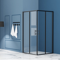 Cabine de douche coulissante en verre trempé de luxe de haute qualité Clips gratuits Voyeur accessoires de cabine de douche pour salle de bain