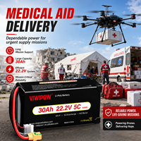 Viwipow 30000mAh 6S Baterai UAV Semi Solid State Kepadatan Tinggi 30Ah 22.2V 5C 800 Siklus untuk Drone VTOL EVTOL OEM