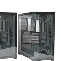 Boîtier d'ordinateur ATX Mid Tower noir avec verre trempé, châssis PC gaming à haut débit d'air TDB1201