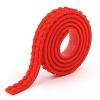 Ruban adhésif en silicone pour blocs de construction, vente en gros d'usine, rouge, orange, jaune, vert, ruban éducatif pour briques avec autocollant