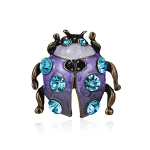 ladybug rhinestone painting brooches fashion animal pins garment clothes decoration jewelry