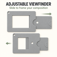 Viseur d'art en plastique réglable avec fenêtre coulissante pour visualisation des couleurs, portable et réutilisable pour la peinture, le dessin, l'esquisse et la composition