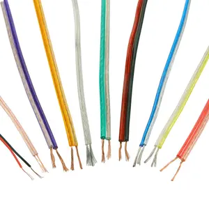 OEM ODM Flat Speaker Cable 2 Core 2.5mm 3.5mm 1.5mm 2x0.5mm 2x1.0mm 12 Gauge 14 AAWG OFC CCA TCCA TC Audio Video Wire DC Cables