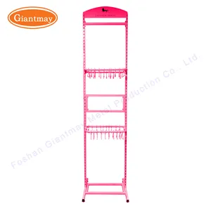 Colorful Floor Standing Type Stand Metal Hanging Hook Rack Retail Store Leather Belt Display Stand