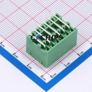 DB2ERHB-3.5-2*6P-GN Plug-in Terminal Block Bent Lead Through Hole,P=3.5mm Board-to-Board / Socket - Closed 2x6P 3.5mm Green - Product Image 2