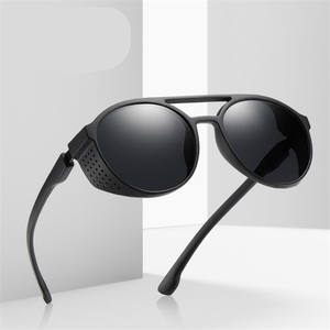 Gafas <span class=keywords><strong>de</strong></span> <span class=keywords><strong>Sol</strong></span> Steampunk Vintage Modernas para Hombre, Diseño Envolvente Retro Redondo, con <span class=keywords><strong>Lentes</strong></span> Transparentes Blancas y Amarillas - Product Image 5