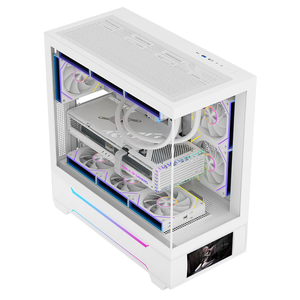 Boîtier d'ordinateur de jeu ATX Ruix HALO-X Pro avec écran LCD ARGB, vue complète en verre, compatible avec un système AIO de 360 mm - Product Image 6
