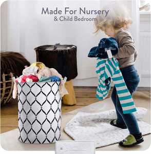 Collapsible Laundry Hamper Canvas <b>Fabric</b> Laundry <b>Basket</b> Collapsible Storage <b>Bin</b> with Canvas Handles and Drawstring Closure - Product Image 2