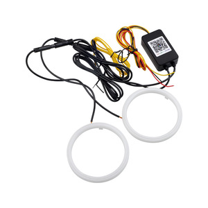 Anelli LED <span class=keywords><strong>Halo</strong></span> Controllati da App 80mm 60mm 70mm Cerchio Completo <span class=keywords><strong>RGB</strong></span> Angel Eyes Nuovi in Cotone - Product Image 1