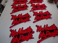 No Hustle No Profit parche personalizado al por mayor número-letra Chenille parche hierro en bordado toalla Chenille carta parche para tela