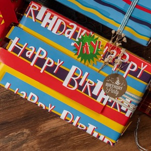 Custom Eco-Friendly Happy Birthday Gift <b>Wrap</b> <b>Paper</b> <b>Roll</b> 100GSM Double-Sided Coated Recyclable Metallized <b>Paper</b> for Gift Craft - Product Image 3