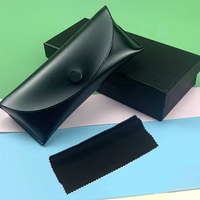 Étui à lunettes en cuir noir de qualité supérieure fait main, ensemble d'emballage personnalisé avec logo de marque, approvisionnement en gros pour les détaillants de lunettes