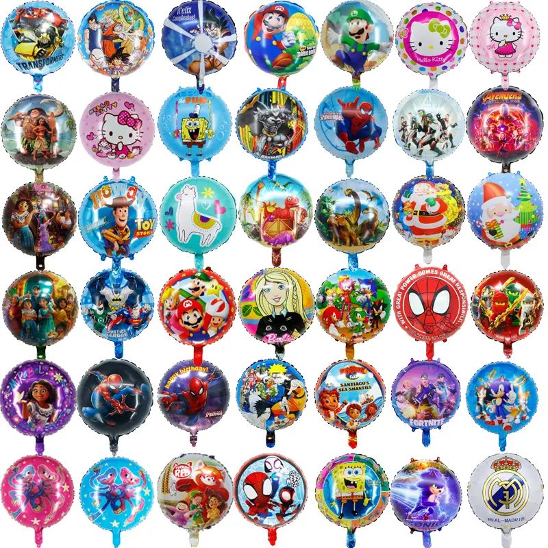 Cartoon Character Mario Bros Encanto Spiderman Super Hero Playtime Christmas 18 Inch Balloon Party Decoration Globos For Kid
