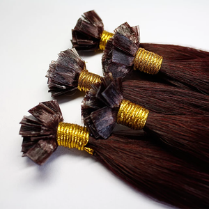 Jasmine Beauty Wholesale Pre-bonded Italian Keratin Flat Tip Hair Extension Double Drawn Virgin <b>Russian</b> RemyHuman Hair Extension - Product Image 1