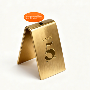 Custom Laser-Cut Wire EDM CNC Machined Metal Table Number Signs (Brass/Al/Ti/Stainless Steel) Portable Desk <b>Sign</b> for <b>Bar</b>/Hotel - Product Image 2