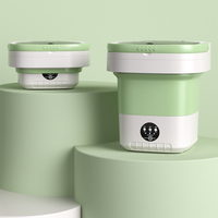 Mini lave-linge/sécheuse automatique tout-en-un portable avec désinfection à la lumière bleue, pliable, en plastique, pour usage domestique