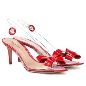 Escarpins transparents à bout ouvert avec nœud, talons hauts à bride arrière pour femmes - Product Image 2