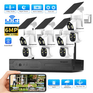 Hongnaer 6MP 4CH 2 Lens güneş enerjili gözetim güvenlik kamerası sistemi kiti Eseecloud WiFi açık kablosuz NVR güvenlik kamera sistemi - Product Image 1