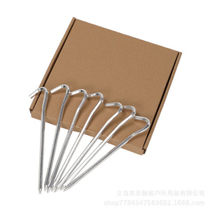 Piquets de tente en alliage d'aluminium transfrontaliers, lot de 22 pièces hexagonales argentées en boîte cartonnée, équipement de camping extérieur - Product Image 5
