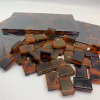 Set Ubin Mahjong Akrilik Motif Tortoiseshell Lapis Tunggal 160 Buah, Stok Baru Asli 2026, Permainan Pesta Dalam Ruangan untuk 4 Orang, Hadiah