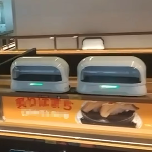 Robot de Entrega de Comida y Bebidas para Restaurantes de <span class=keywords><strong>Sushi</strong></span> con Banda Transportadora Giratoria y Tapa Automática, Suministro Directo de Fábrica - Product Image 1