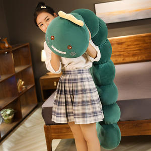 Insetti del fumetto caterpillar peluche farcito e peluche animale giocattolo gigante colorato morbido bruco lungo cuscino per dormire all'ingrosso - Product Image 3