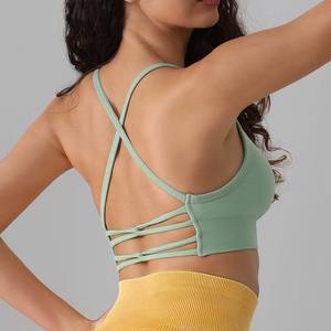 Reggiseno <span class=keywords><strong>Sportivo</strong></span> con Incrocio sulla Schiena, Top Corto da Yoga, <span class=keywords><strong>Abbigliamento</strong></span> <span class=keywords><strong>Sportivo</strong></span> Femminile per Esterni, Reggiseno <span class=keywords><strong>Sportivo</strong></span> da <span class=keywords><strong>Donna</strong></span> - Product Image 3