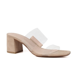 2024 prezzo di fabbrica scarpe da donna in PVC con cinturino trasparente da collina Sexy sandali con tacco quadrato con punta aperta e soletta in PU per l'estate - Product Image 1