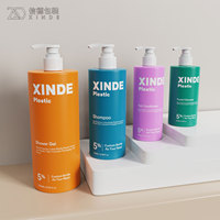 Bouteille de gel douche de luxe en HDPE écologique personnalisée, bouteille de gel douche, bouteille de shampooing en plastique avec pompe pour l'emballage de lotion, 300 ml, 500 ml