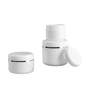 <b>Plastic</b> Jars Round Snap Top Cream Container 20g 50ml 100g 250ml Cosmetic Packaging With Silver <b>Edge</b> For Face Mask Decanting - Product Image 5
