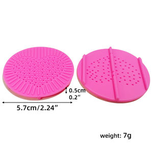 Bantalan spons Kecantikan bulat alas pembersih spons spons rias wajah silikon portabel Mini - Product Image 6