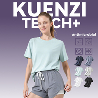 Camiseta Extra Grande para Mujer Kuenzi, Antiarrugas, Antibacteriana 7A, Tejido Modal de Seda de Morera, Sensación Fresca, 250GSM