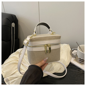 Nuevo Bolso de Hombro Cruzado para Mujer, Pequeño, Cuadrado, con Cremallera y Diseño de Empalme de Colores, Estilo Extranjero, Moderno y Portátil - Product Image 5