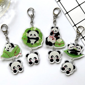 Llavero de Plástico con Diseño de Panda de Dibujos Animados Personalizado, Impresión UV, Estilo Anime, Regalo Pequeño para Estudiantes, Accesorios Lindos - Product Image 2