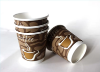 Gobelets à café jetables en papier à double paroi de 8 oz, imprimés café brun, gobelets en papier écologiques pour café, latte chaud à emporter