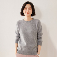 Pulls en cachemire pur à 100% pour femmes, col rond, tricotés, automne-hiver, décontractés, chauds
