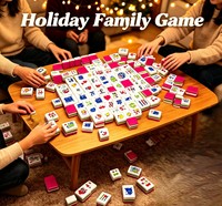 Jeu de Mahjong en Acrylique avec des Motifs Drôles, Tuiles de Mahjong Mignonnes de Dessins Animés, Cadeau pour les Soirées de Jeu entre Amis