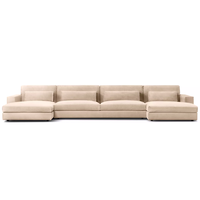 Ensemble de meubles de salon contemporains, canapé en forme de L en mousse Lugano, canapé sectionnel d'intérieur personnalisable pour immeuble de bureaux, villa