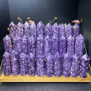 Groothandel helende stenen Lepidoliet toren natuurlijke kristal paarse mica punt voor decoratie - Product Image 1